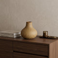 6" Sand Ribbed Ceramic Tapered Table Vase