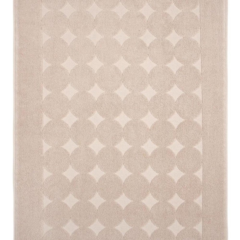 24" X 35" White Tone on Tone Polka Dot Turkish Cotton Bath Rug detail shot of the white cotton finish.
