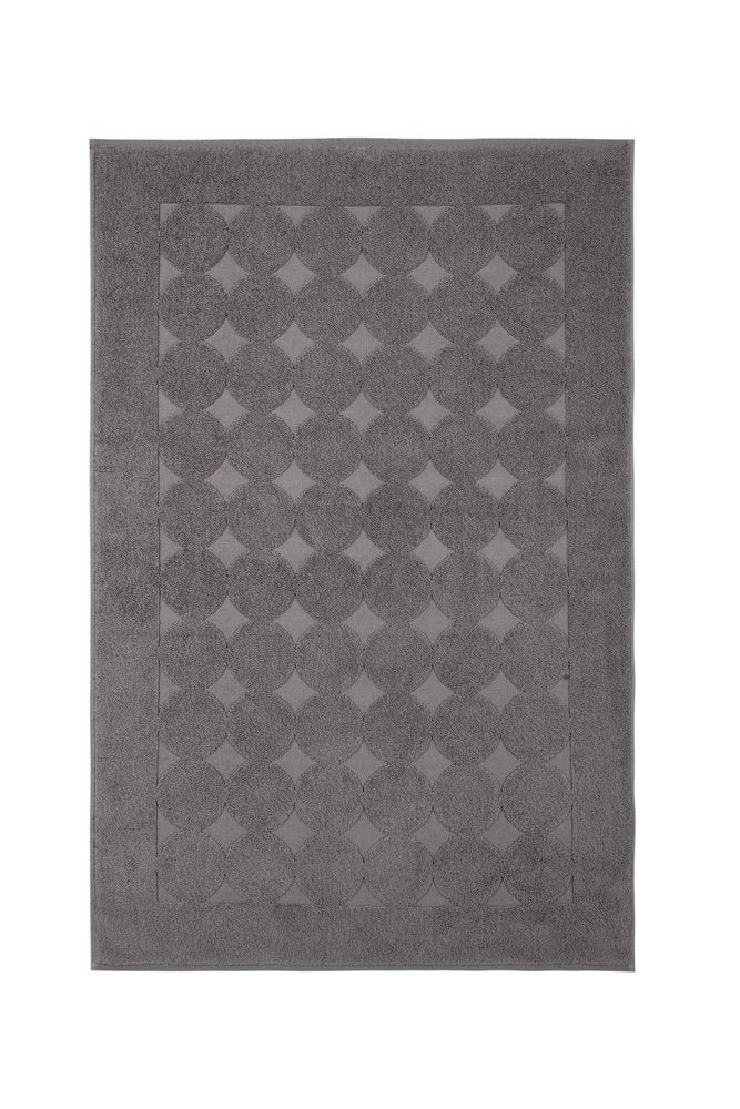 24" X 35" White Tone on Tone Polka Dot Turkish Cotton Bath Rug