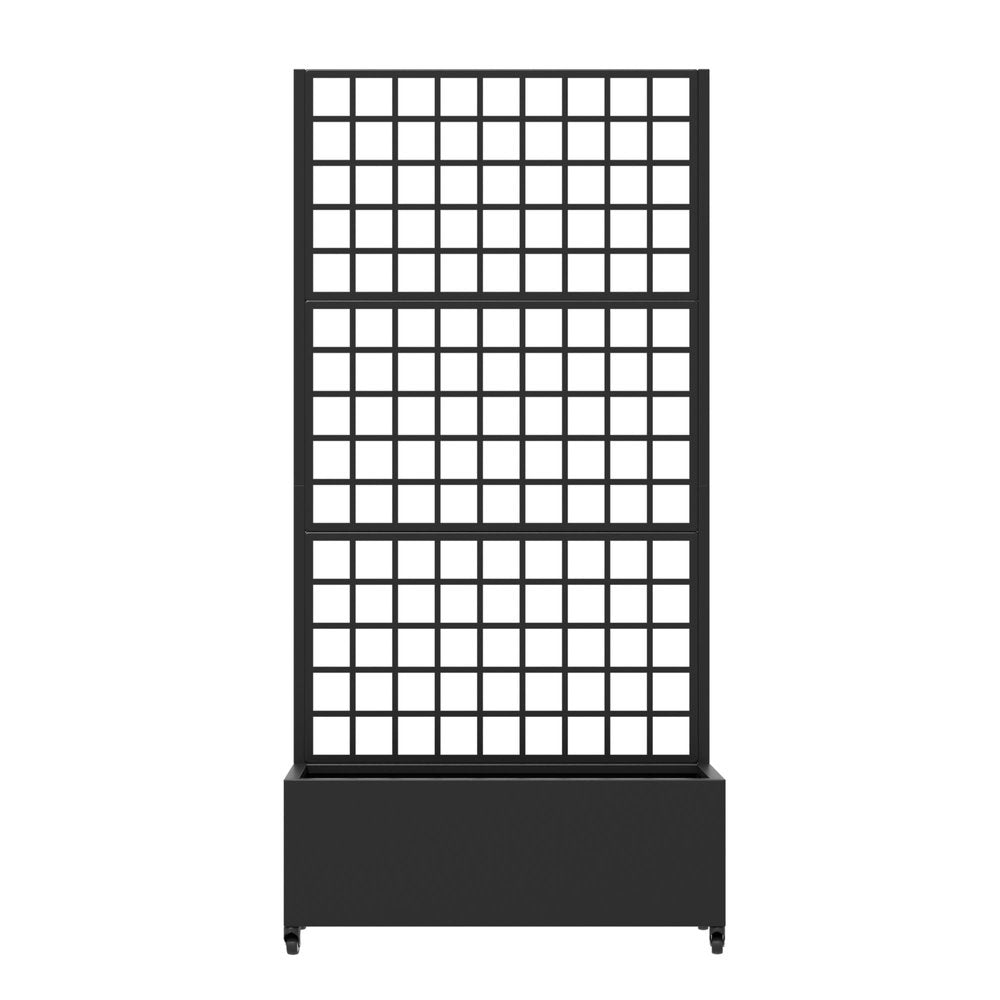 73" X 35" Black Geometric Galvanized Metal Rectangular Planter Box