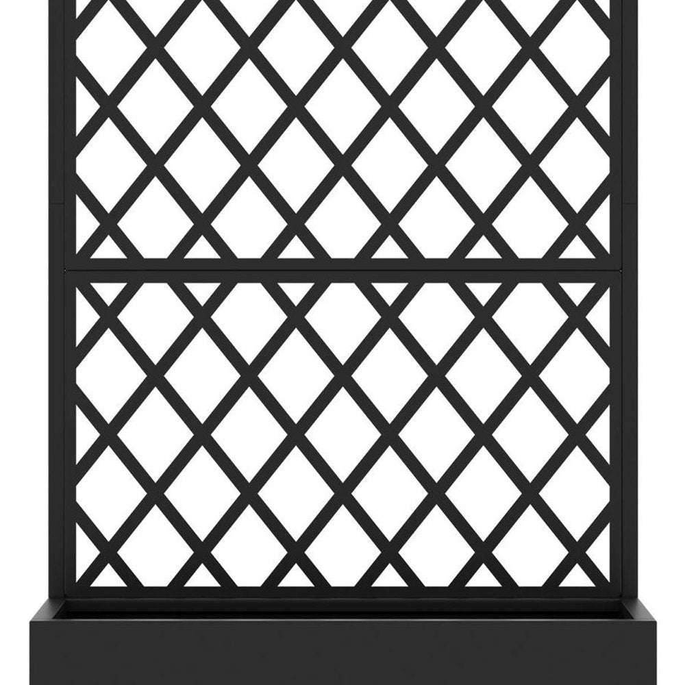 71" X 47" Black Geometric Galvanized Metal Oval Planter Box