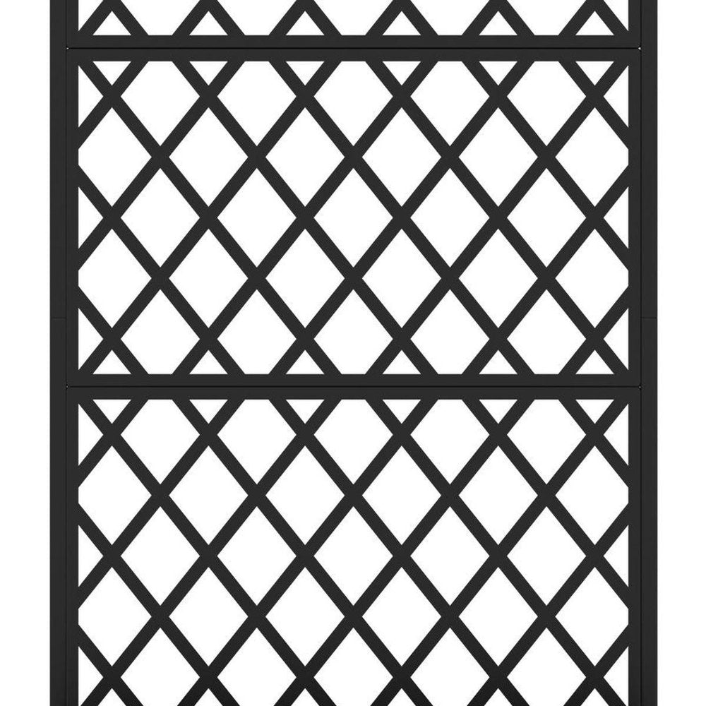 71" X 47" Black Geometric Galvanized Metal Oval Planter Box