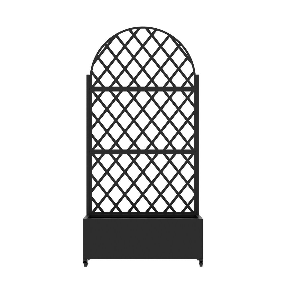 71" X 47" Black Geometric Galvanized Metal Oval Planter Box