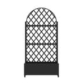 71" X 47" Black Geometric Galvanized Metal Oval Planter Box