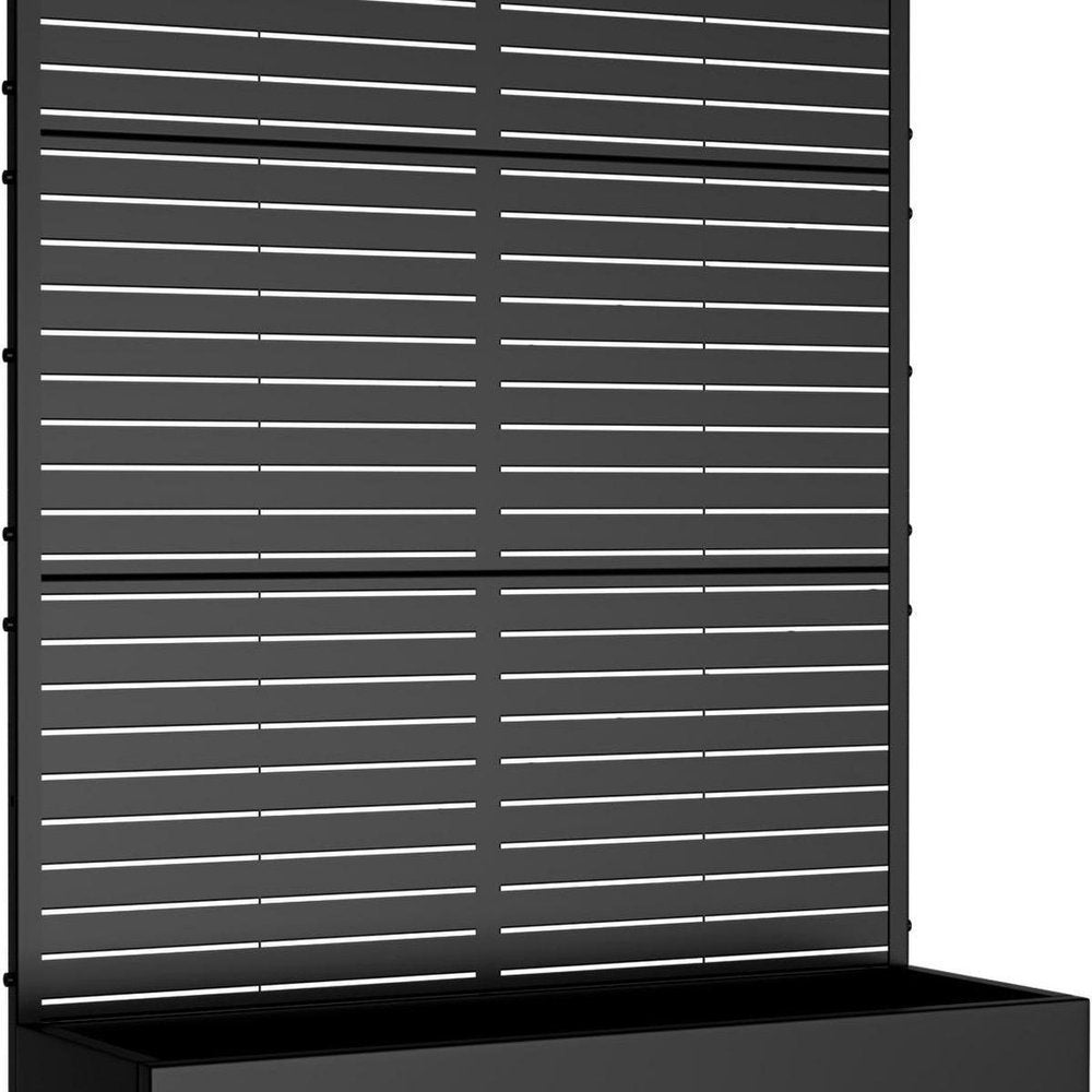 73" X 47" Black Striped Galvanized Metal Rectangular Planter Box