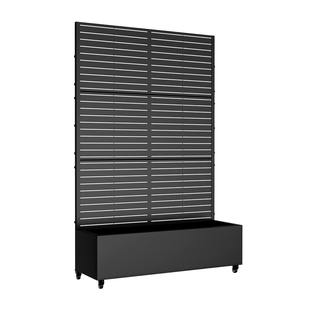 73" X 47" Black Striped Galvanized Metal Rectangular Planter Box