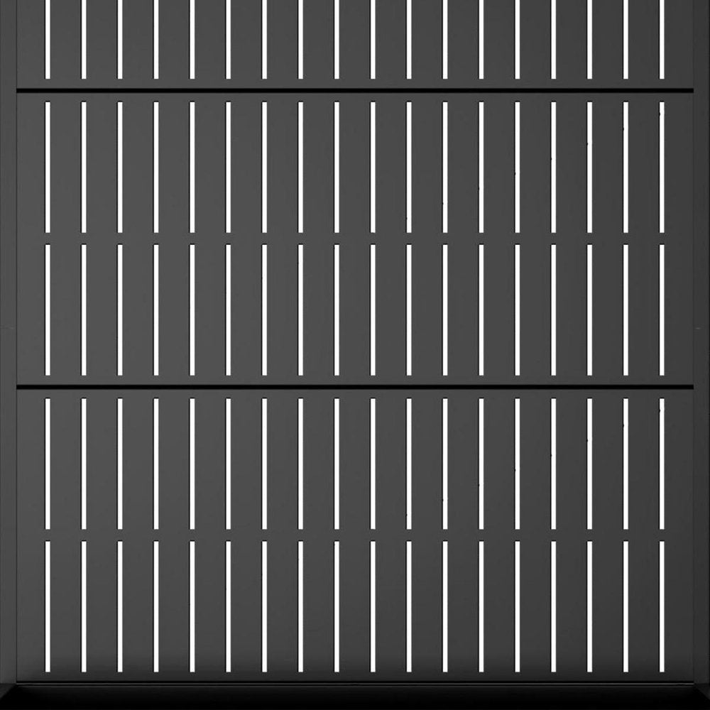 Set of Two Black Striped Galvanized Metal Rectangular Planter Box close-up detail