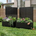 Set of Two Black Striped Galvanized Metal Rectangular Planter Box