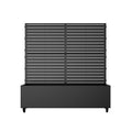 Set of Two Black Striped Galvanized Metal Rectangular Planter Box on a white background