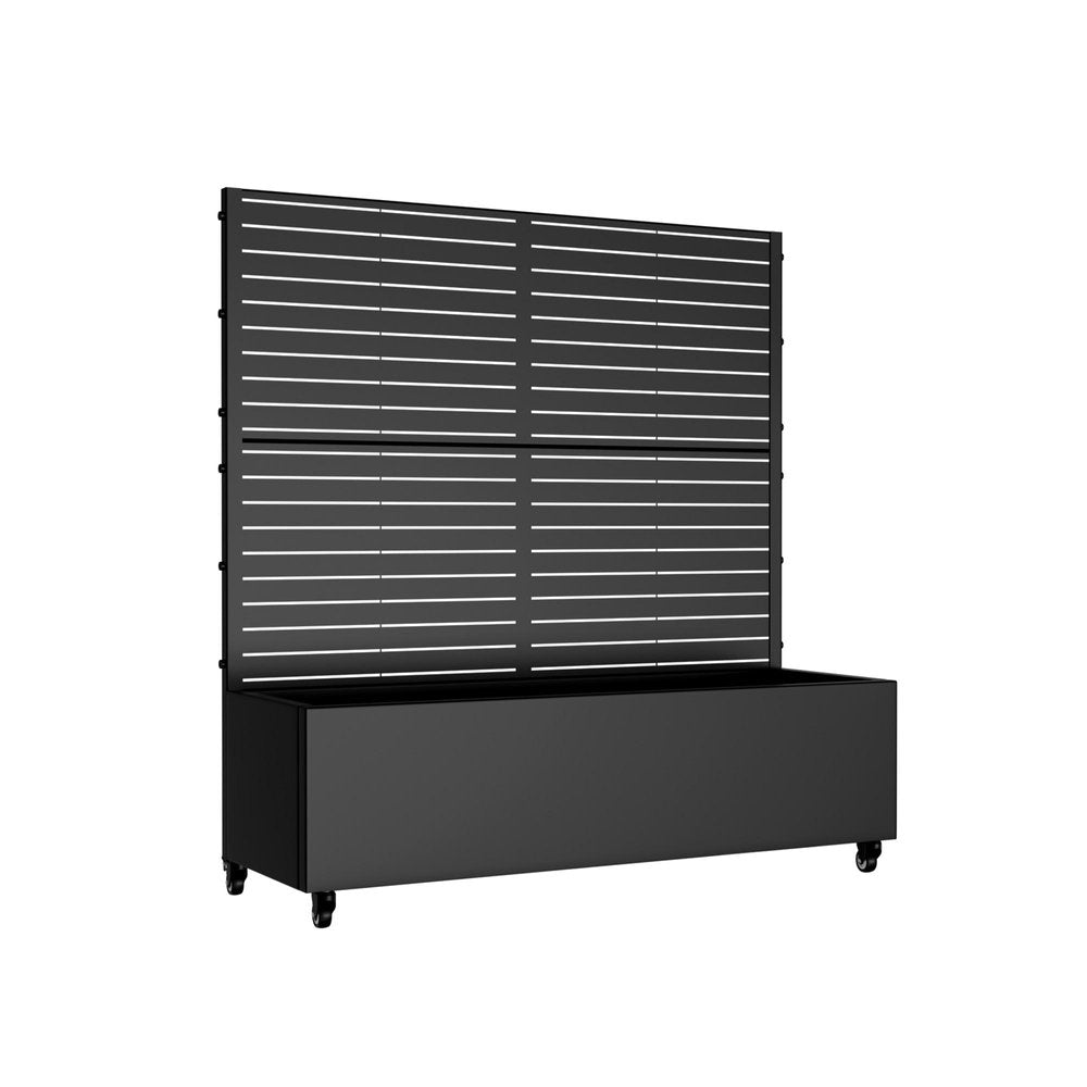 Set of Two Black Striped Galvanized Metal Rectangular Planter Box
