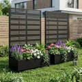 Set of Two Black Striped Galvanized Metal Rectangular Planter Box