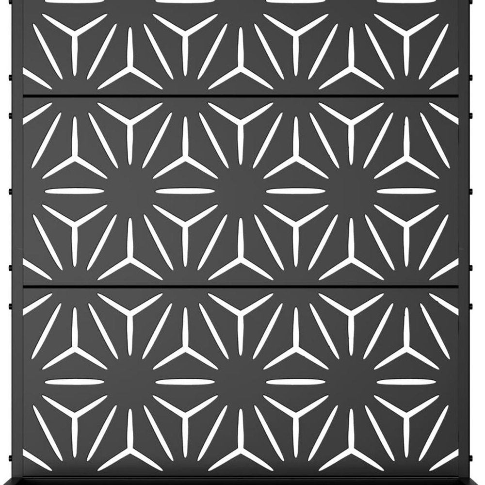 Set of Two Black Geometric Galvanized Metal Rectangular Planter Box
