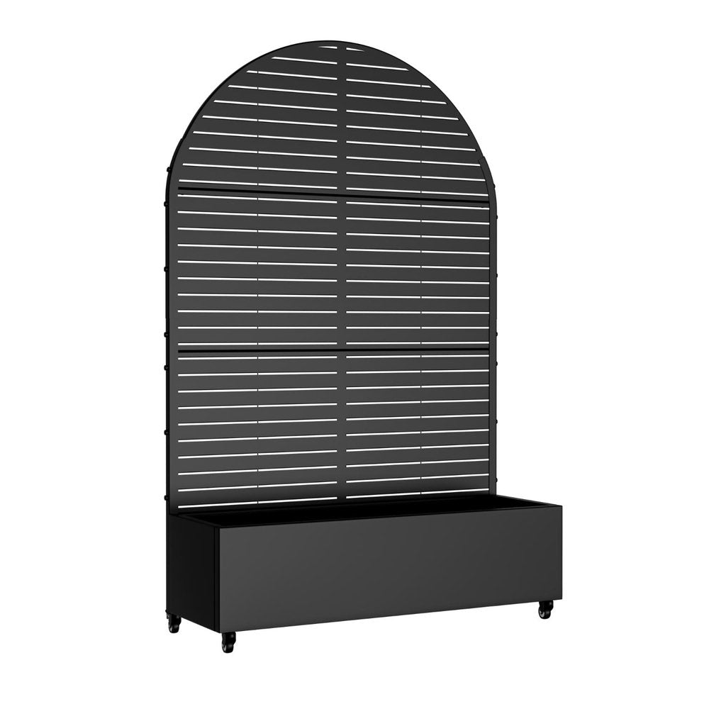 Set of Two Black Striped Galvanized Metal Oval Planter Box