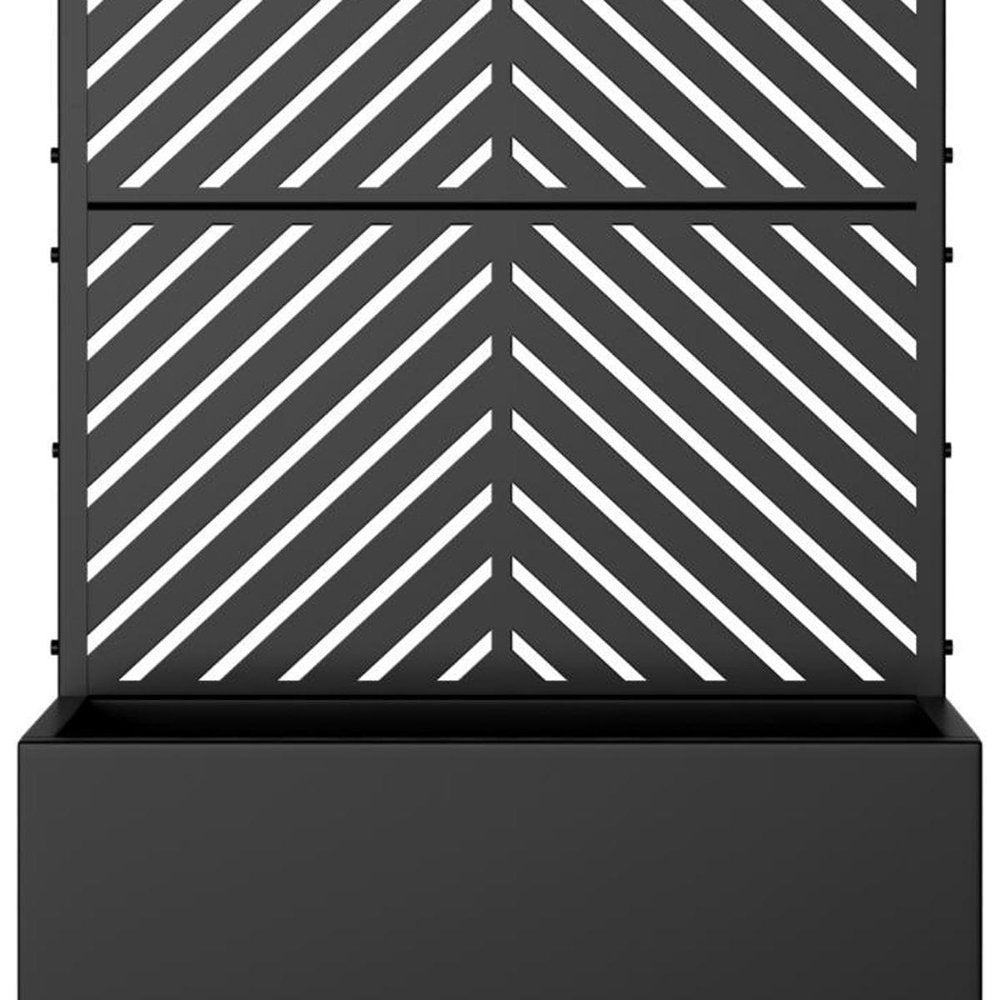 Set of Two Black Striped Galvanized Metal Oval Planter Box