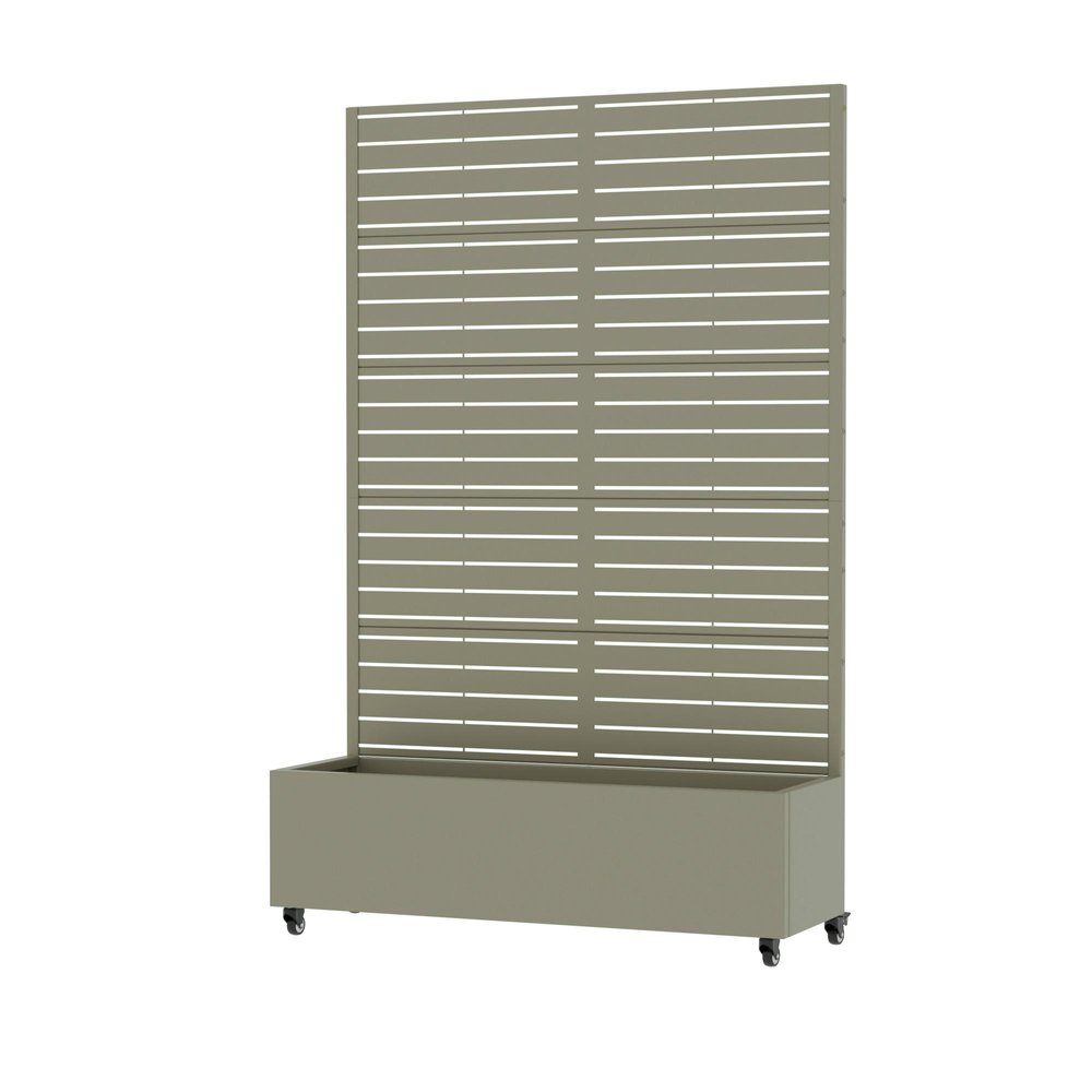 Set of Two Gray Striped Galvanized Metal Rectangular Planter Box