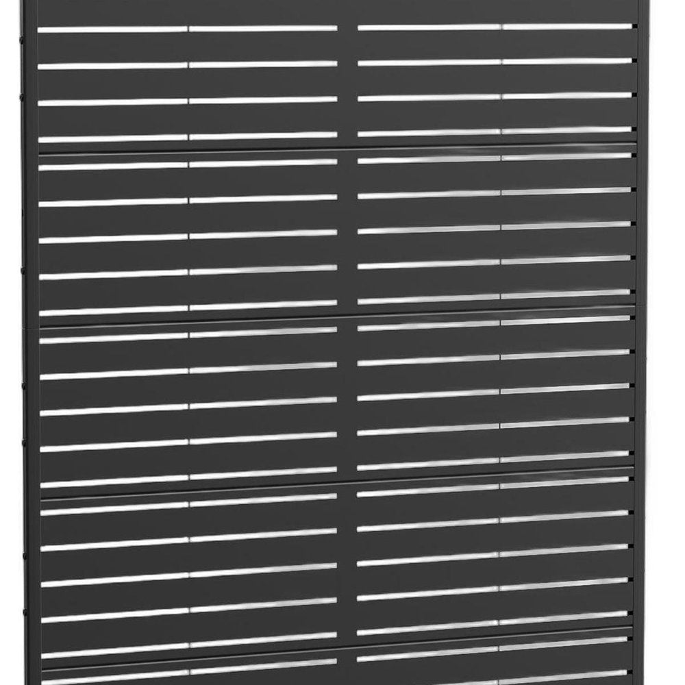 72" Black Steel 12 Panel Outdoor Privacy Screen