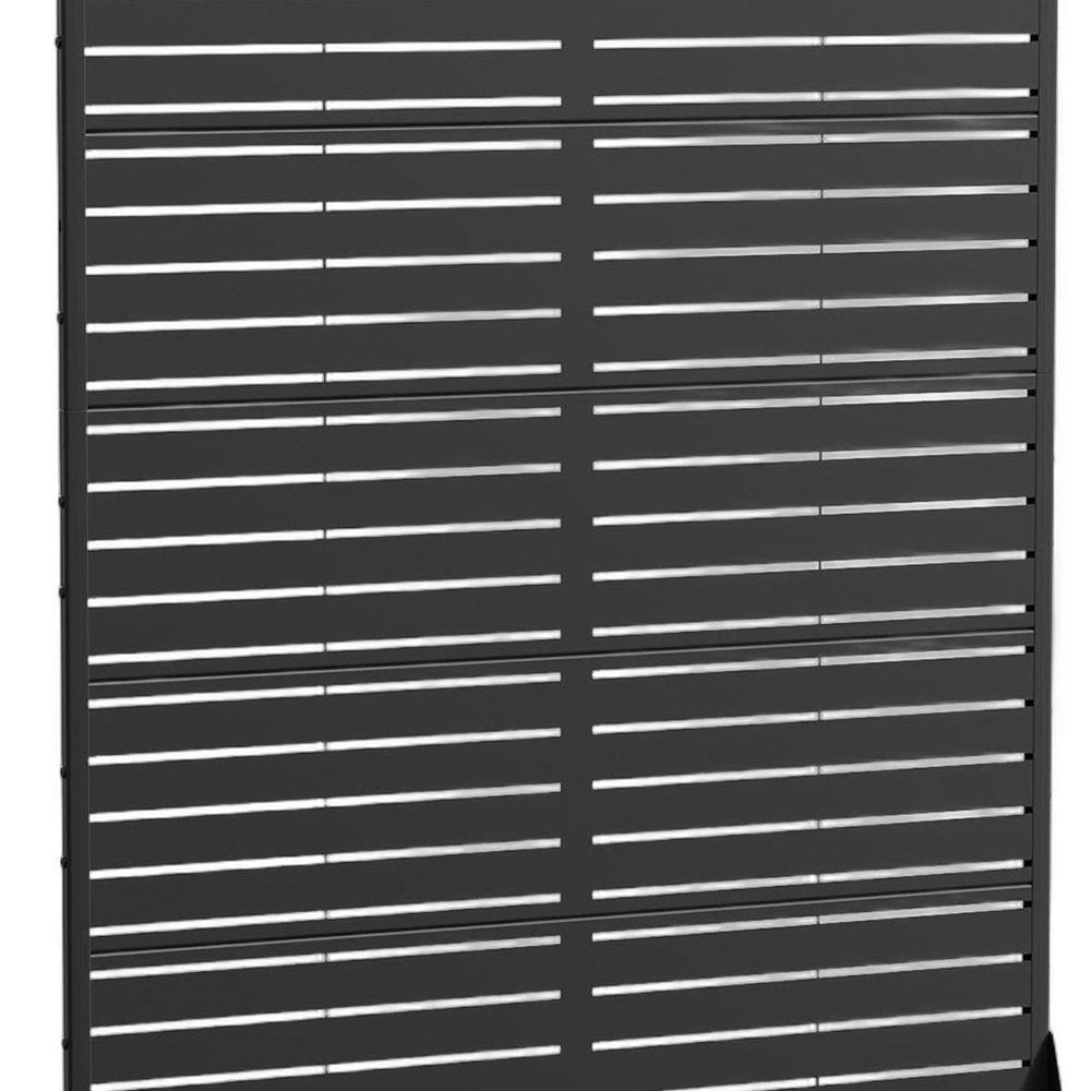 72" Black Steel 12 Panel Outdoor Privacy Screen