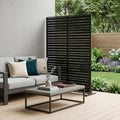 72" Black Steel 12 Panel Outdoor Privacy Screen