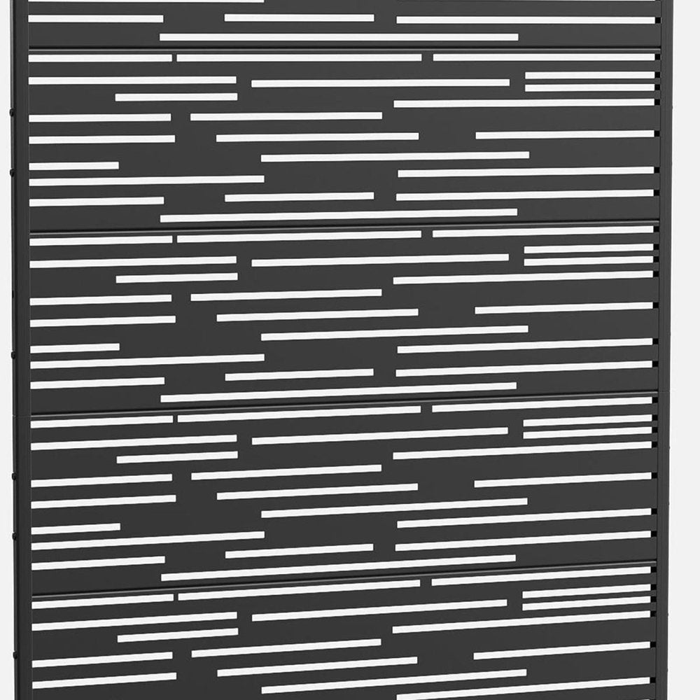 72" Black Metal 12 Panel Outdoor Privacy Screen