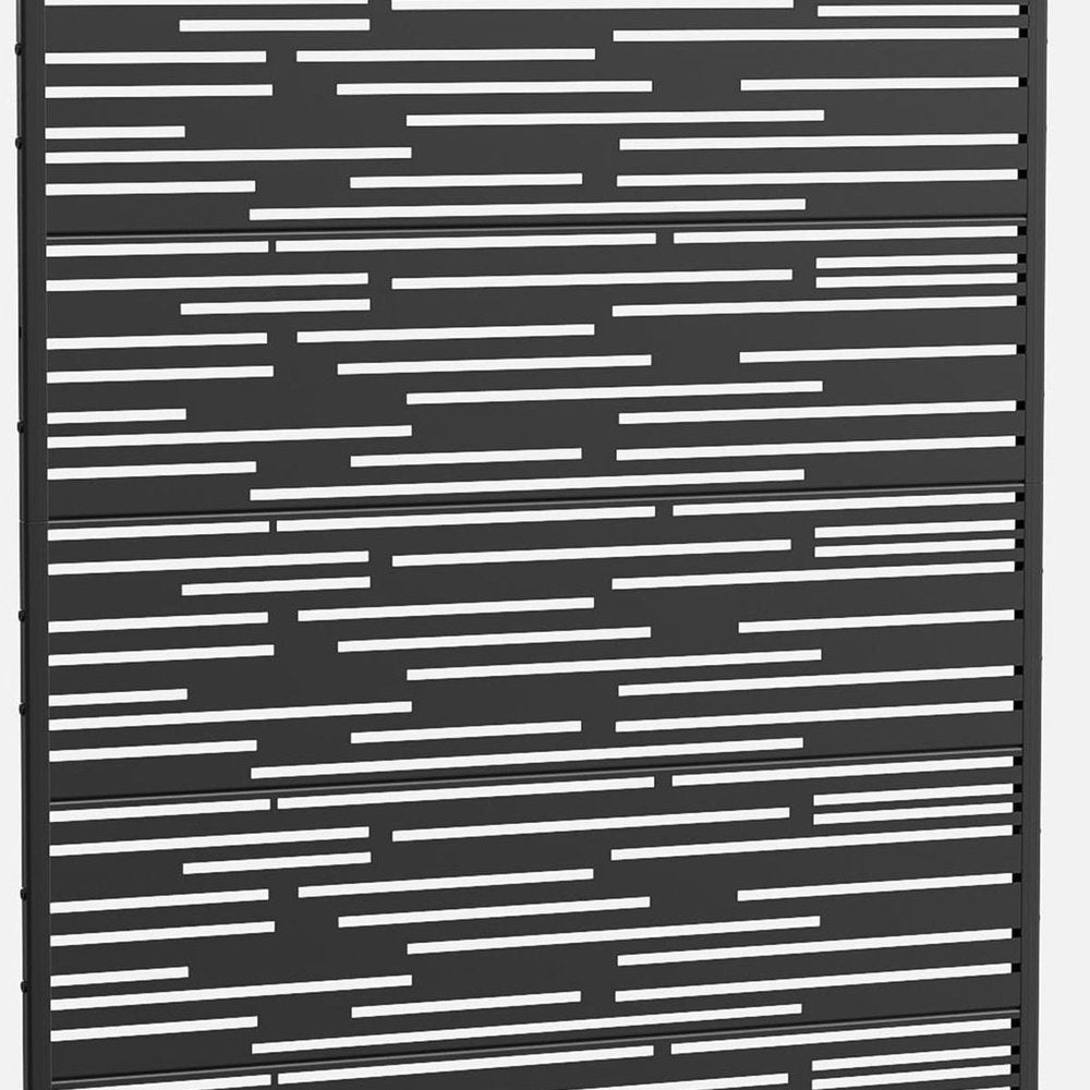72" Black Metal 12 Panel Outdoor Privacy Screen