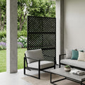 72" Black Steel Six Panel Outdoor Privacy Screen
