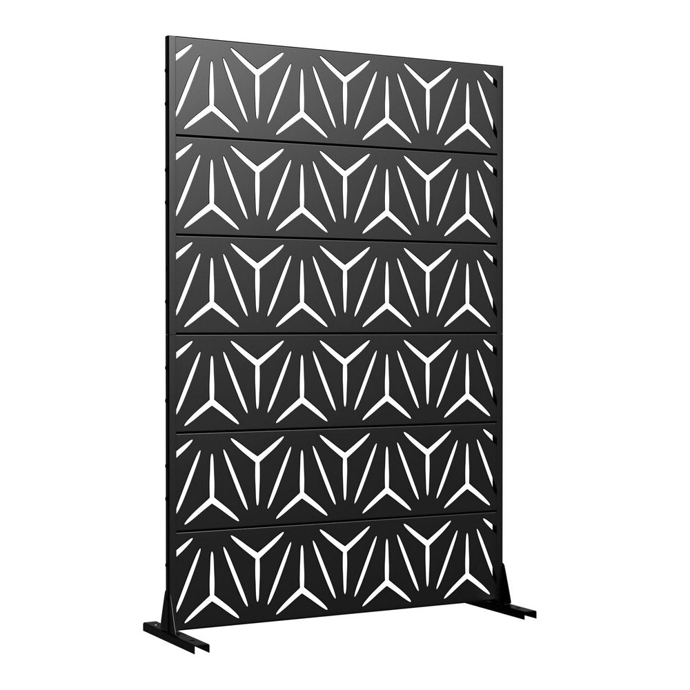 72" Black Steel 12 Panel Outdoor Privacy Screen - SKU 755741