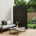 72" Black Steel 12 Panel Outdoor Privacy Screen