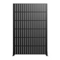 72" Black Steel 12 Panel Outdoor Privacy Screen on a white background