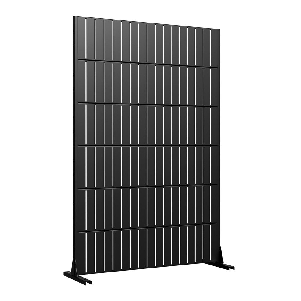 72" Black Steel 12 Panel Outdoor Privacy Screen - SKU 755742
