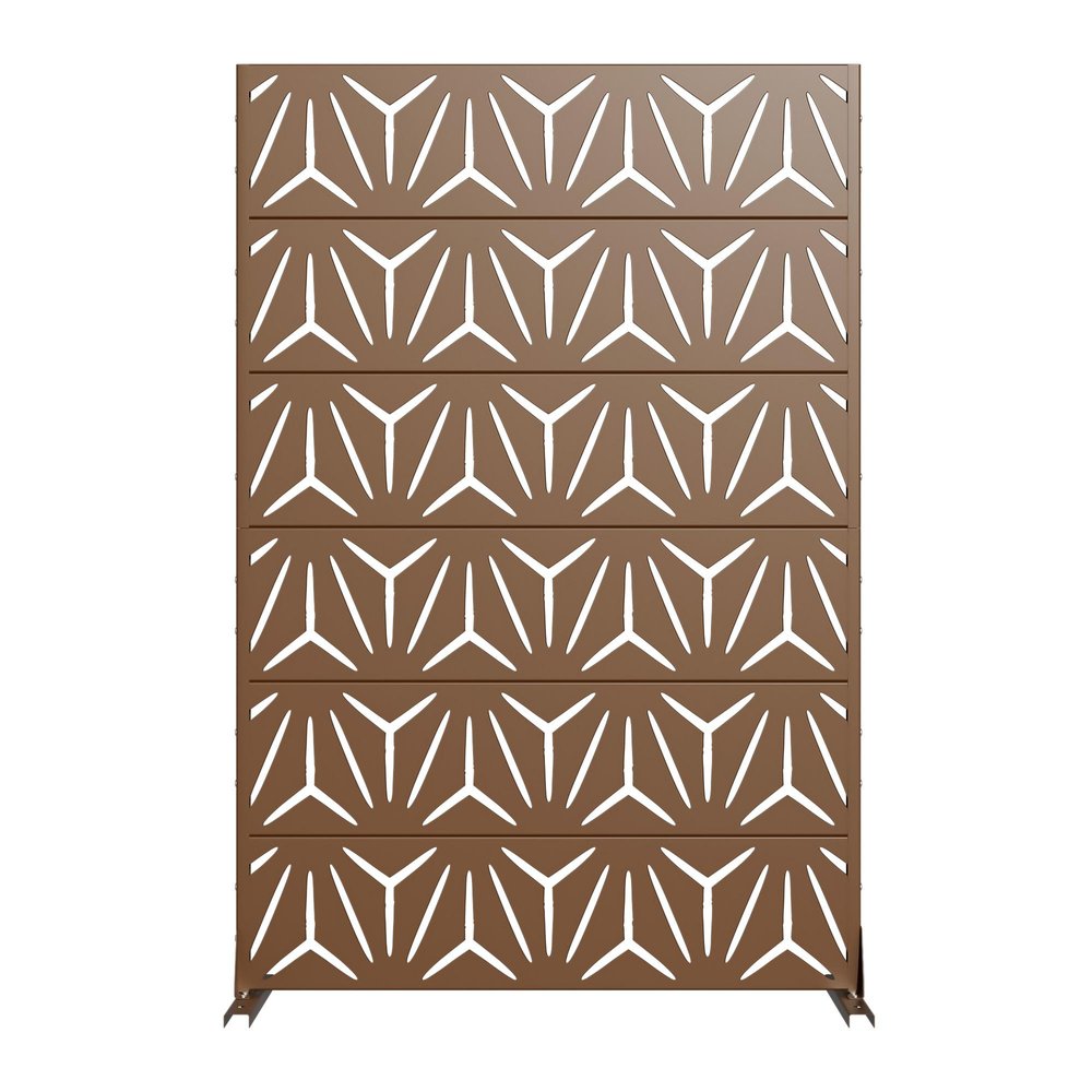 72" Brown Steel 12 Panel Outdoor Privacy Screen