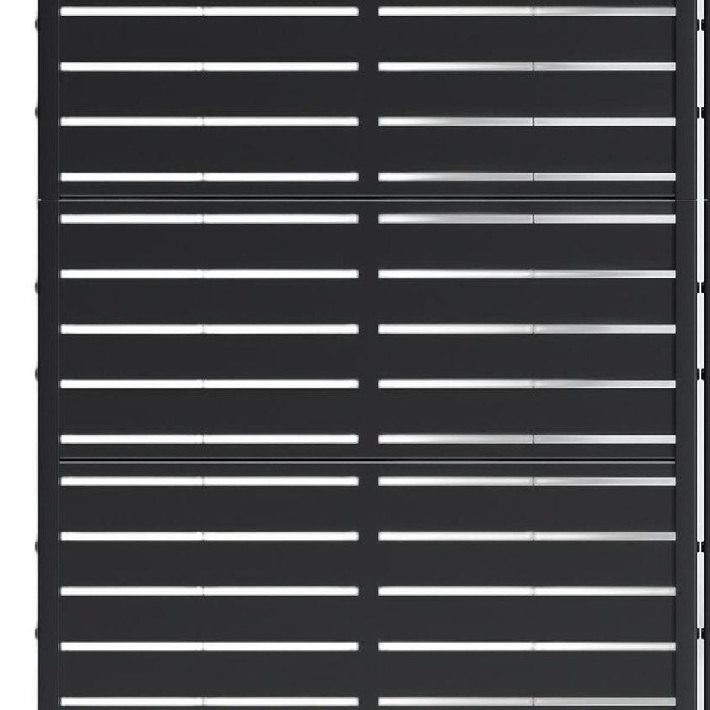59" Black Steel 20 Panel Outdoor Privacy Screen
