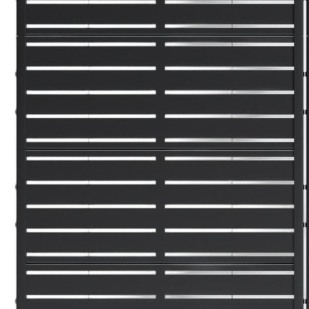 59" Black Steel 20 Panel Outdoor Privacy Screen