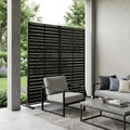 59" Black Steel 20 Panel Outdoor Privacy Screen