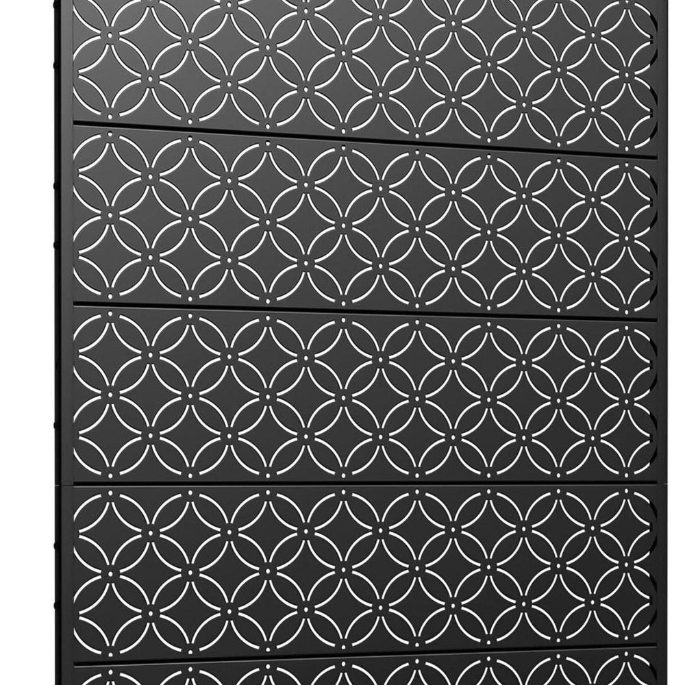 72" Black Steel 12 Panel Outdoor Privacy Screen - SKU 755747