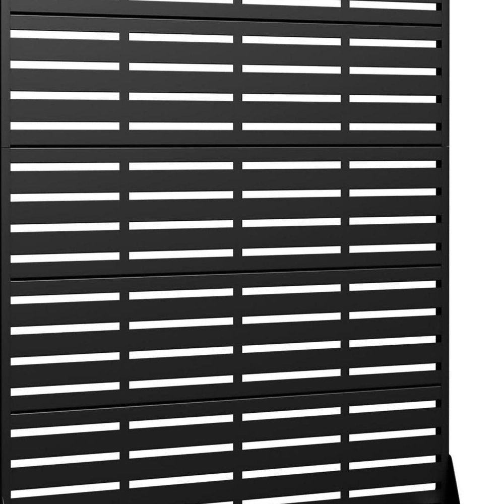 72" Black Steel 12 Panel Outdoor Privacy Screen - SKU 755750