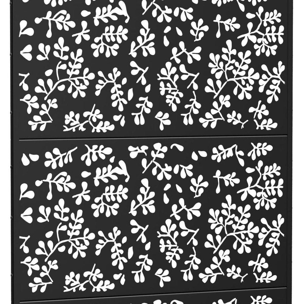 72" Black Steel Six Panel Outdoor Privacy Screen - with Having Your Own Private Retreat At Home