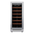 34" X 15" Clear and Silver Stainless Steel Single Compartment Wine Refrigerator