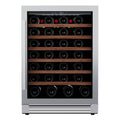34" X 24" Clear and Silver Stainless Steel Single Compartment Wine Refrigerator