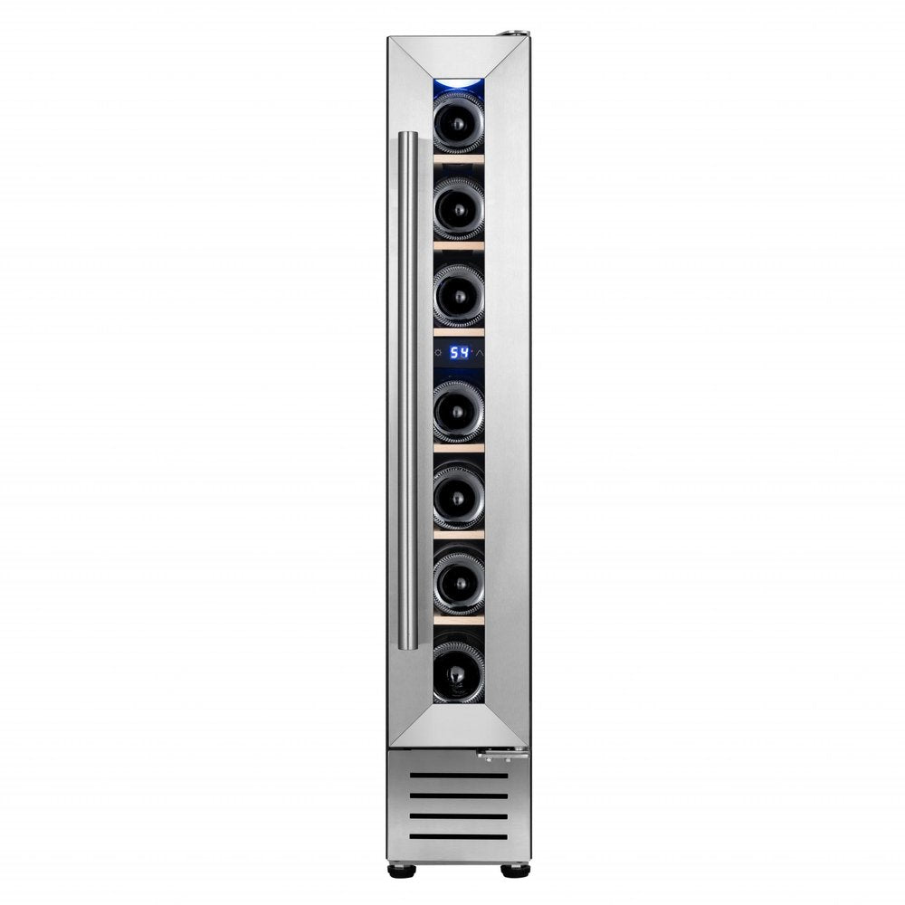 34" X 6" Silver and Black Metal Single Compartment Wine Refrigerator