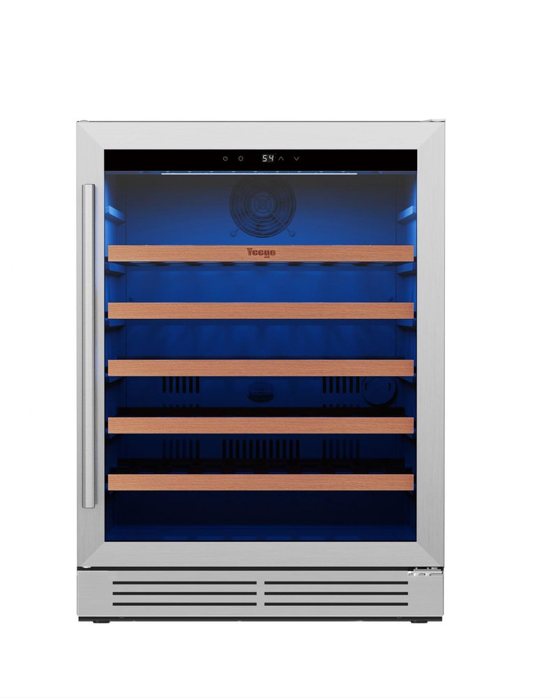 32" X 22" Silver and Black Metal Single Compartment Wine Refrigerator