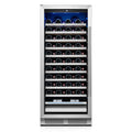 55" X 23" Clear and Black Metal Single Compartment Wine Refrigerator