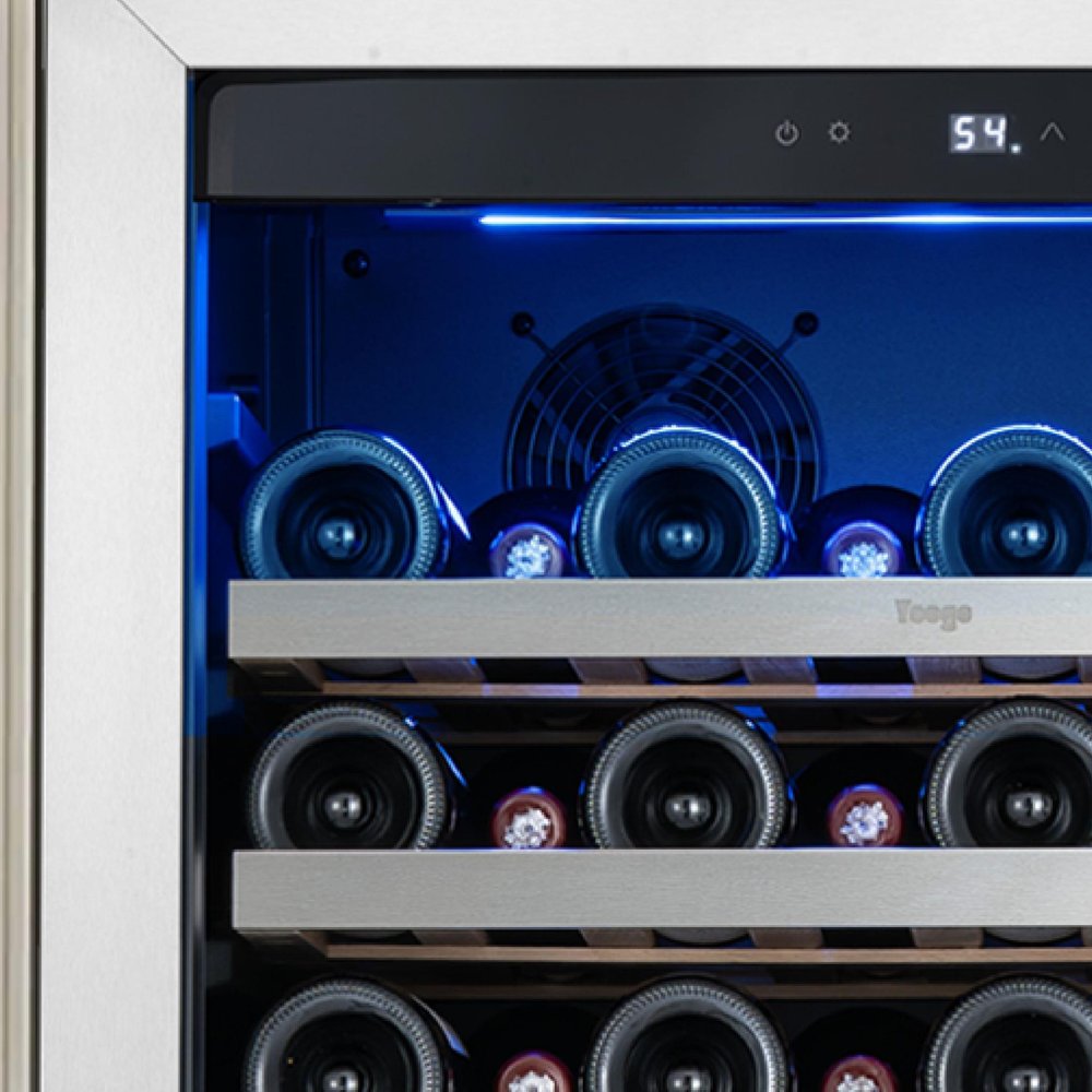 55" X 23" Clear and Black Metal Single Compartment Wine Refrigerator
