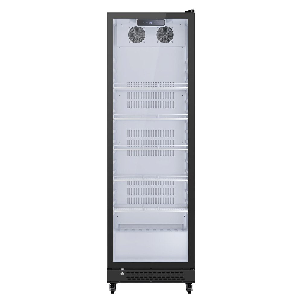 75" X 23" Clear and Black Metal Single Compartment Can Beverage Refrigerator