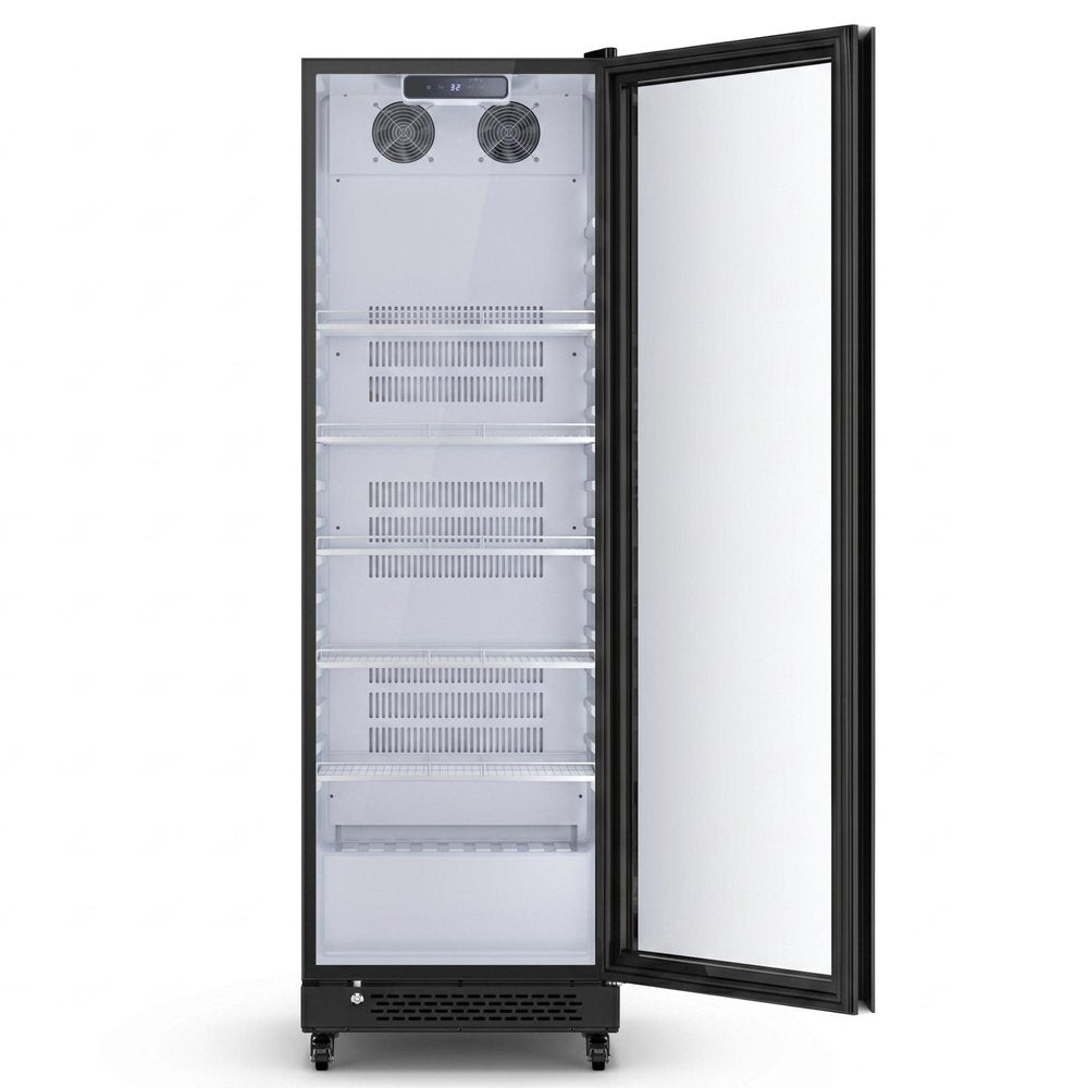 75" X 23" Clear and Black Metal Single Compartment Can Beverage Refrigerator