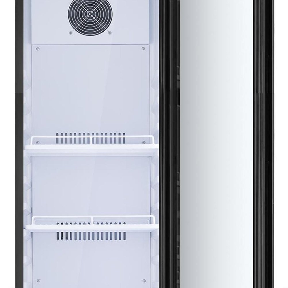 75" X 17" Clear and Black Metal Single Compartment Can Beverage Refrigerator