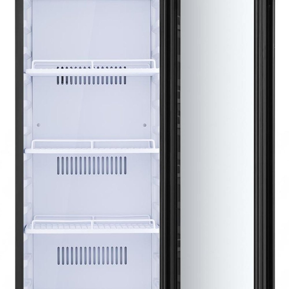 75" X 17" Clear and Black Metal Single Compartment Can Beverage Refrigerator