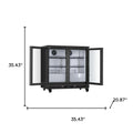 35" X 35" Clear and Black Metal Single Compartment Can Beverage Refrigerator