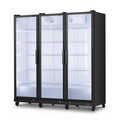 76" X 66" Clear and Black Metal Single Compartment Can Beverage Refrigerator