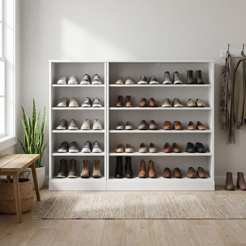 White 30 Solid WoodShoe Storage Cabinet