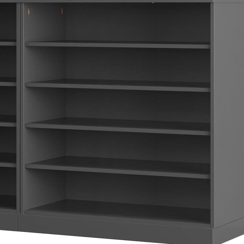 Gray 30 Solid WoodShoe Storage Cabinet
